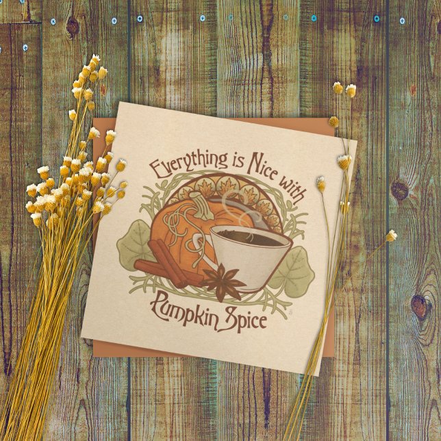 Convite Convidado Quadrado De Café De Pumpkin Spice (Pumpkin Spice Coffee & Friends Invitation. Host friends for coffee with this cute and classy invite.)