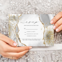 Convidado RSVP de Casamento de Nuptura de Cinza, D