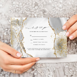 Convite Convidado RSVP de Casamento de Nuptura de Cinza, D