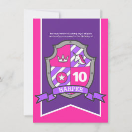 Convite Convidados de 10 anos para escudos princesas crian