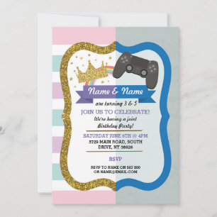 Convite Convidados de aniversário da Princesa e Garota Mis