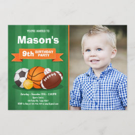 Convite Convidados de aniversário de esportes