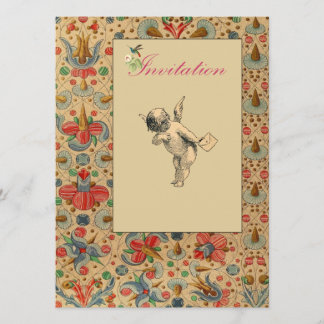 Convite Convidados de Cherub Floral