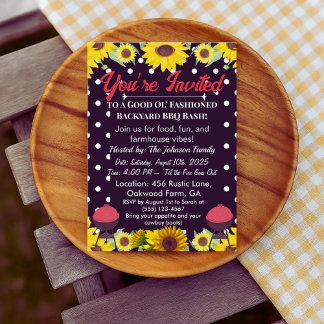 Convite Convidados de Cookout de Farmhouse - Grelha e CHUR