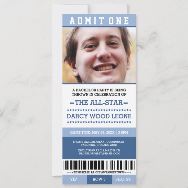 Convite Convidados de Festas de Baquelagem de Tíquetes Esp (Frente)