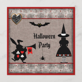 Convite Convidados do Festa de Halloween de Alice & Rabbit