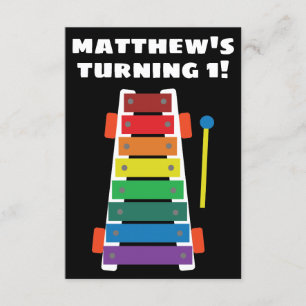 Convite Convidados do Rainbow Xylophone Classy Toy Party
