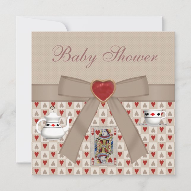 Convite Convidados do Tea Party para Alice no Chá de frald (Frente)