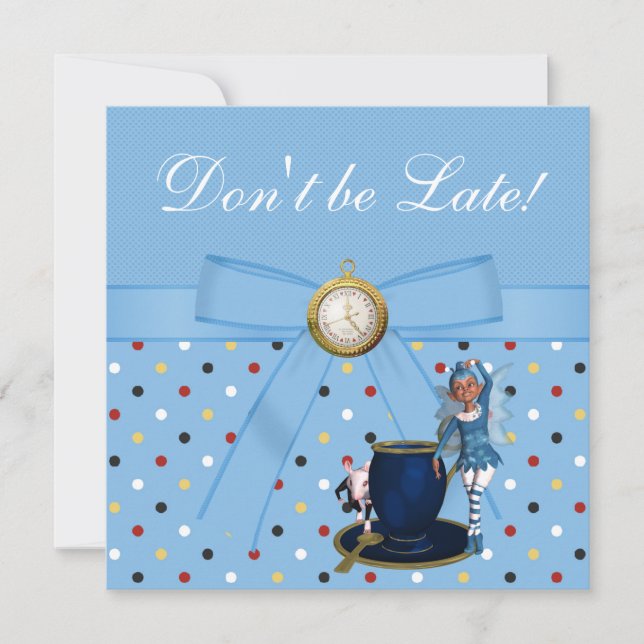 Convite Convidados do Tea Party para Alice no Chá de frald (Frente)