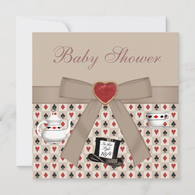 Convite Convidados do Tea Party para Alice no Chá de frald (Frente)