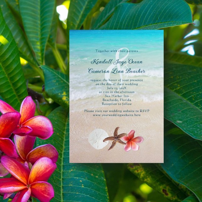 Convite Convidados para Casamento de Destino Tropical do M (Criador carregado)