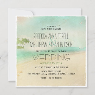 Convite Convidados para Casamento de Praia Pacífica do Ar