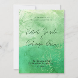 Convite Convidados para Casamento Elegante Verde de na mod