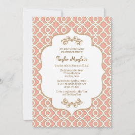 Convite Convidados para Chá de panela marroquino Dourado C