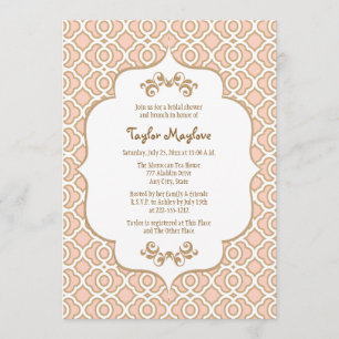 Convite Convidados para Chás de panela Dourados marroquino