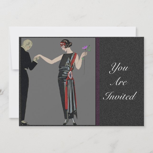 Convite Convidados para Estilo Japoneses da década de 1920 (Frente)