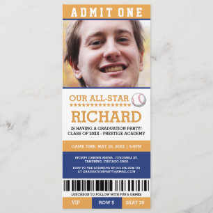 Convite Convidados para Festa de formatura de beisebol