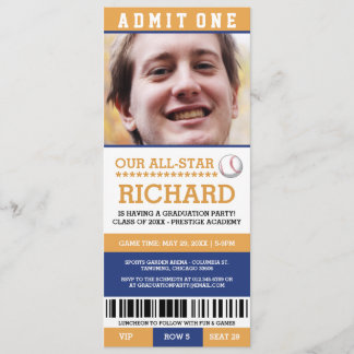 Convite Convidados para Festa de formatura de beisebol