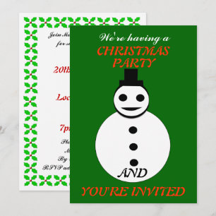 Convite Convidados para Festa Personalizada de Snowman de