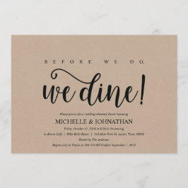 Convite Convidados para Janto de Casamento Rustic Kraft