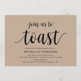 Convite Convidados para Janto de Casamento Rustic Kraft