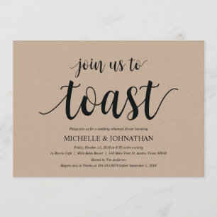 Convite Convidados para Janto de Casamento Rustic Kraft