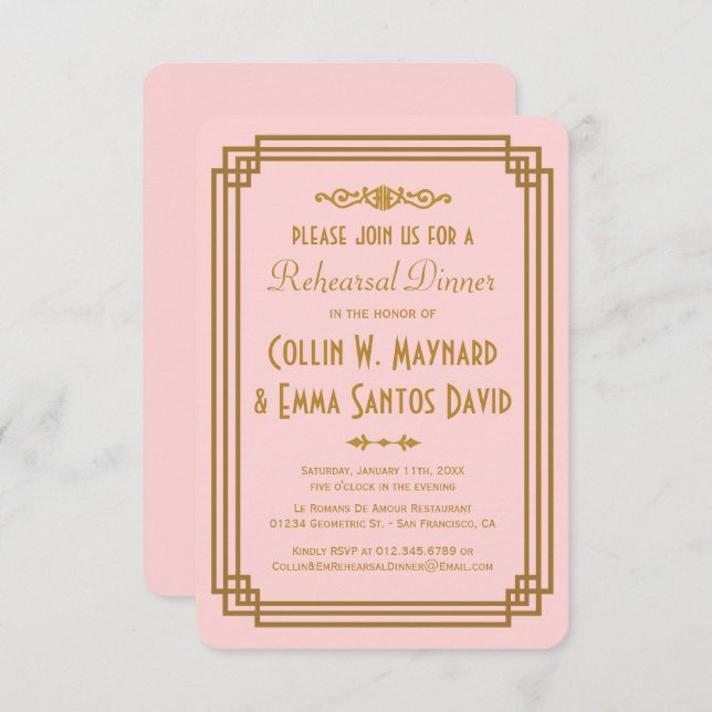 Convite Convidados para Janto de ensaio em Deco de Arte Ro (Frente/Verso)