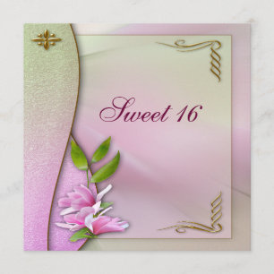 Convite Convidados para Magnolia Rosa Elegante 16