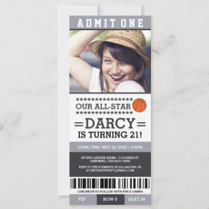 Convite Convidados para o Aniversário do Bilhete de Basqu