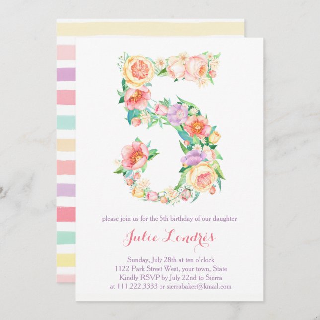 Convite Convidados para o próximo aniversário do Pastel 5  (Frente/Verso)