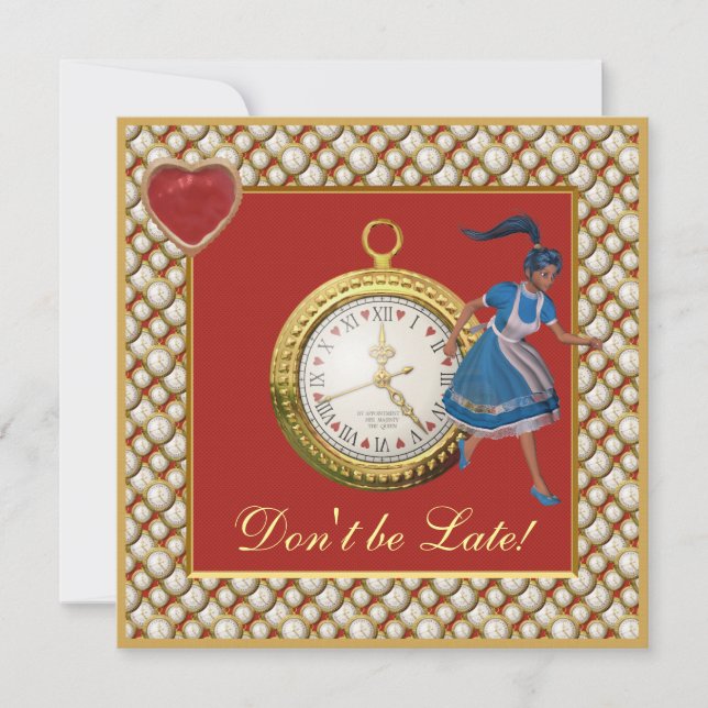 Convite Convidados para o Tea Party Alice no País das Mara (Frente)