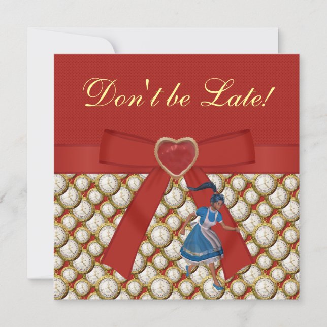 Convite Convidados para o Tea Party Alice no País das Mara (Frente)