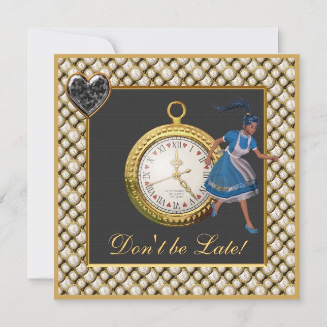 Convite Convidados para o Tea Party Alice no País das Mara (Frente)