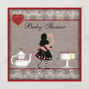 Convite Convidados para o Tea Party de Alice com Chá de f