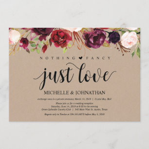 Convite Convidados para Recepção de Elopemento Floral do K