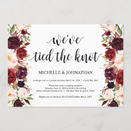 Convite Convidados Rustic Burgundy para Recepção de Elopem