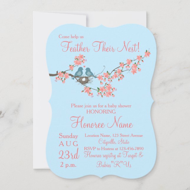 Convite Convidam O Chá De Pássaros Do Seu Ninho (Frente)