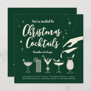 Convite Convidam-se Bebidas e Cocktails de Feriado Verde V
