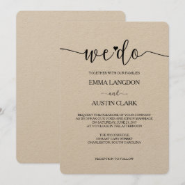 Convite Convidamos De Casamento - Kraft
