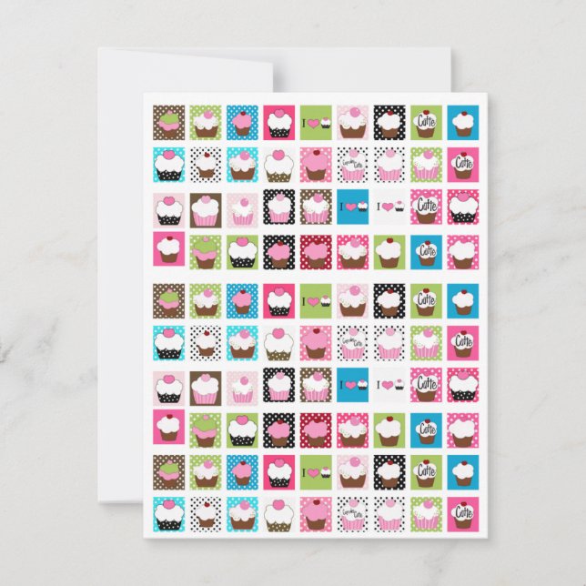 Convite Convidando Cupcakes ... ; ) SRF (Frente)