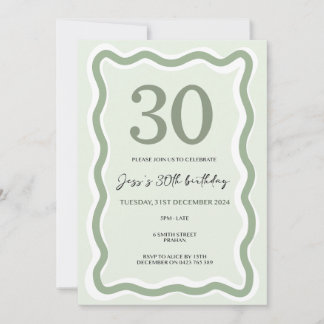 Convite Convidar 30 de Borda Wavy