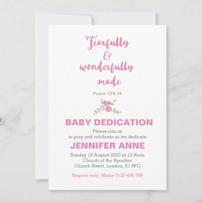 Convite Convidar a dedicação a bebês de forma feliz e mara (Frente)