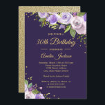 Convite Convidar aniversário de 30 anos Floral Purple Spar<br><div class="desc">Convites florais mais bonito na Loja Little Bayleigh!</div>