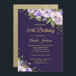 Convite Convidar aniversário de 30 anos Floral Purple Spar<br><div class="desc">Convites florais mais bonito na Loja Little Bayleigh!</div>
