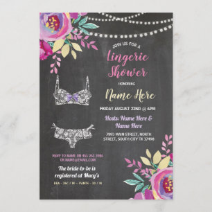 Convite Convidar Bra para Arcos de Lingerie Roxo