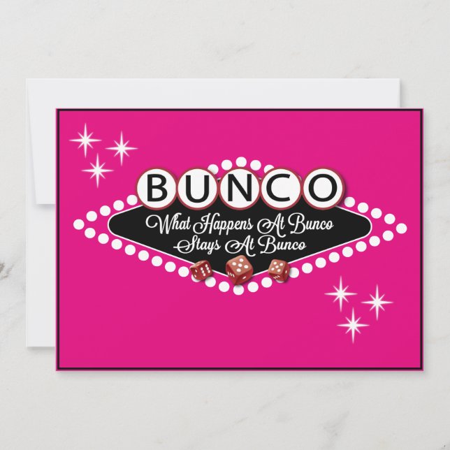 Convite Convidar Bunco Estilo Vegas (Frente)