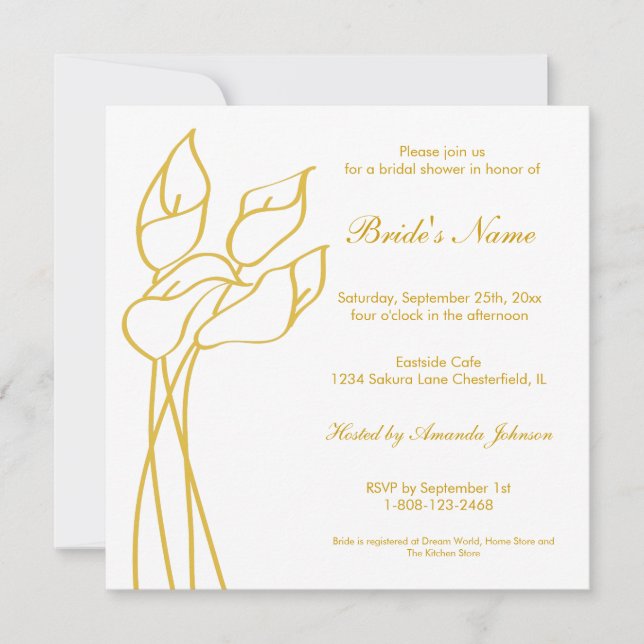 Convite Convidar Calla Lily (Frente)