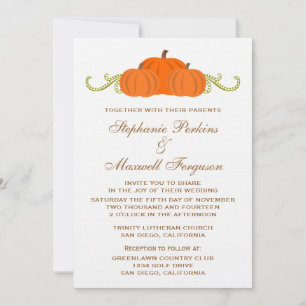 Convite Convidar Casamento outono de pumpkin Swirls
