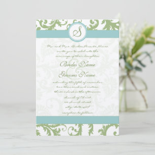 Convite Convidar Casamento tema damasco para o Damasco Ver
