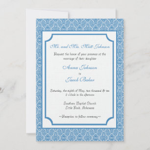 Convite Convidar Casamento tema damasco Simplesmente Clás